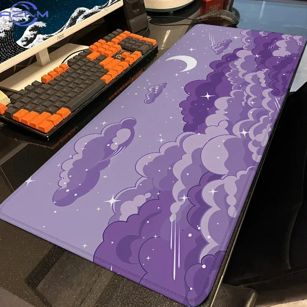 Pc Gaming Cloud - Cloud Moon mouse pad Purple,Desk Mat