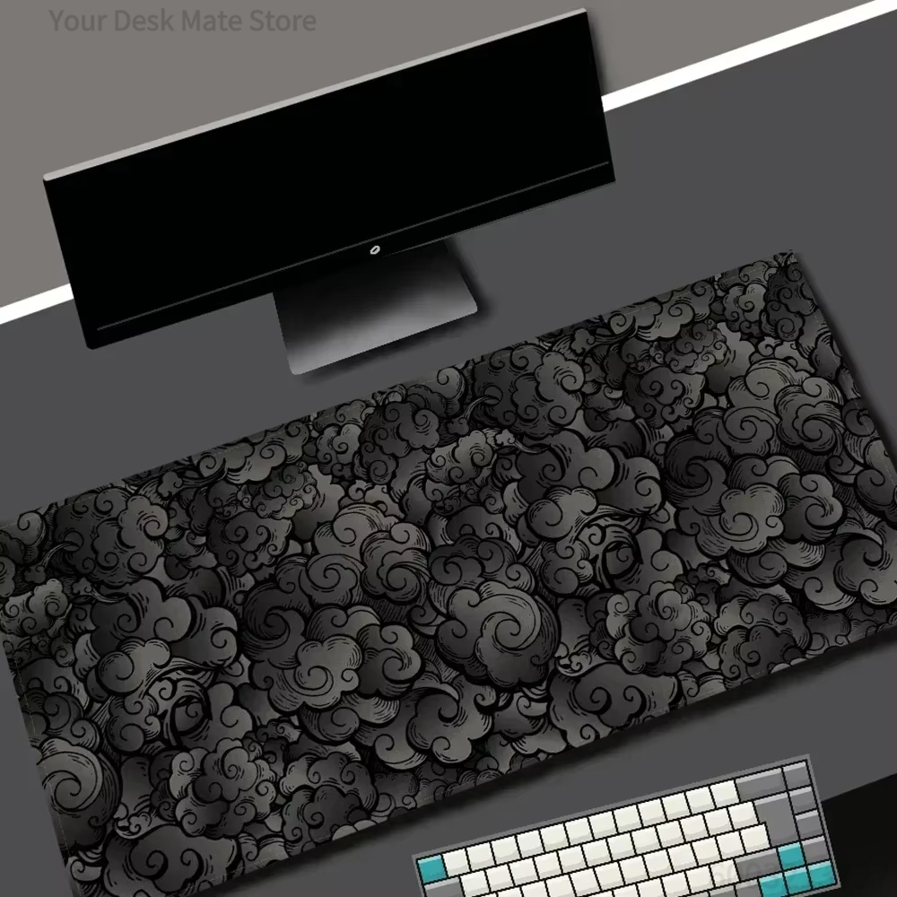 Pc Gaming Cloud - Black Cloud Pattern Gaming Mouse Pad