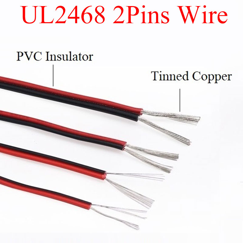 Dual Monitor Arm - 5M/10M UL2468 Black Red 2pins PVC