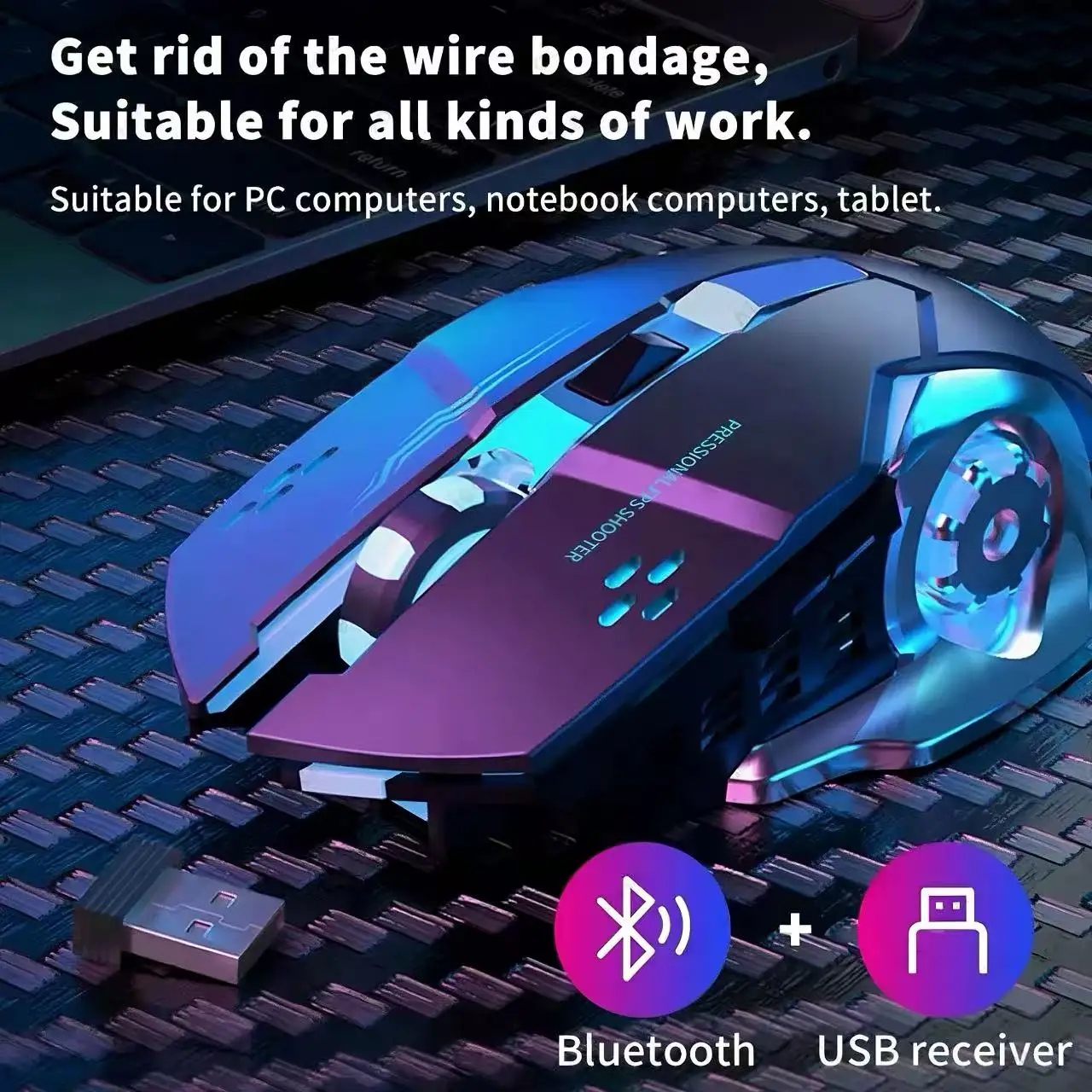 RGB Light Wireless Gaming Mous - Pc Gaming Gta 6 评论和价格