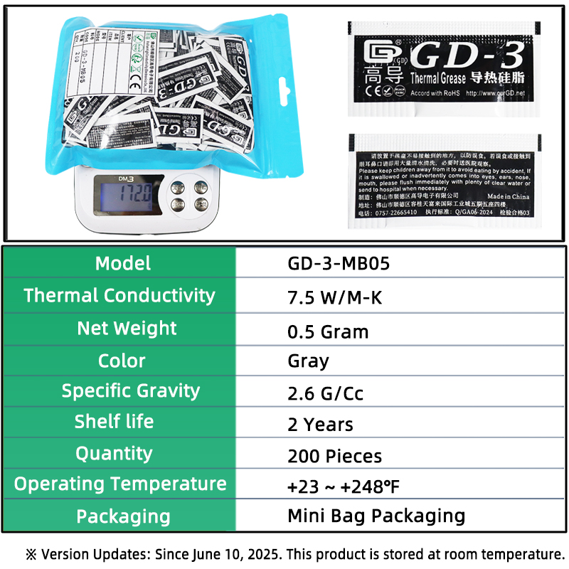 Net Weight 0.5 Gram 200 PCS Gr - Thermal Paste 评论和价格