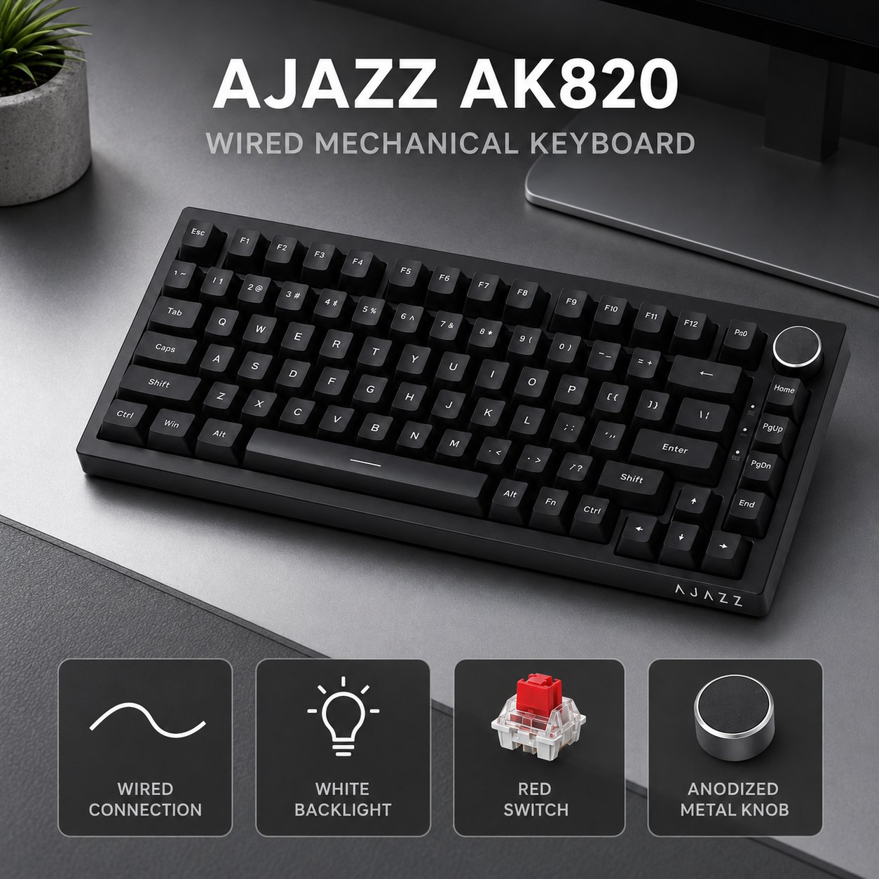 AJAZZ AK820 and AK820PRO Mecha - Anti-Ghosting Keyboard 评论和价格