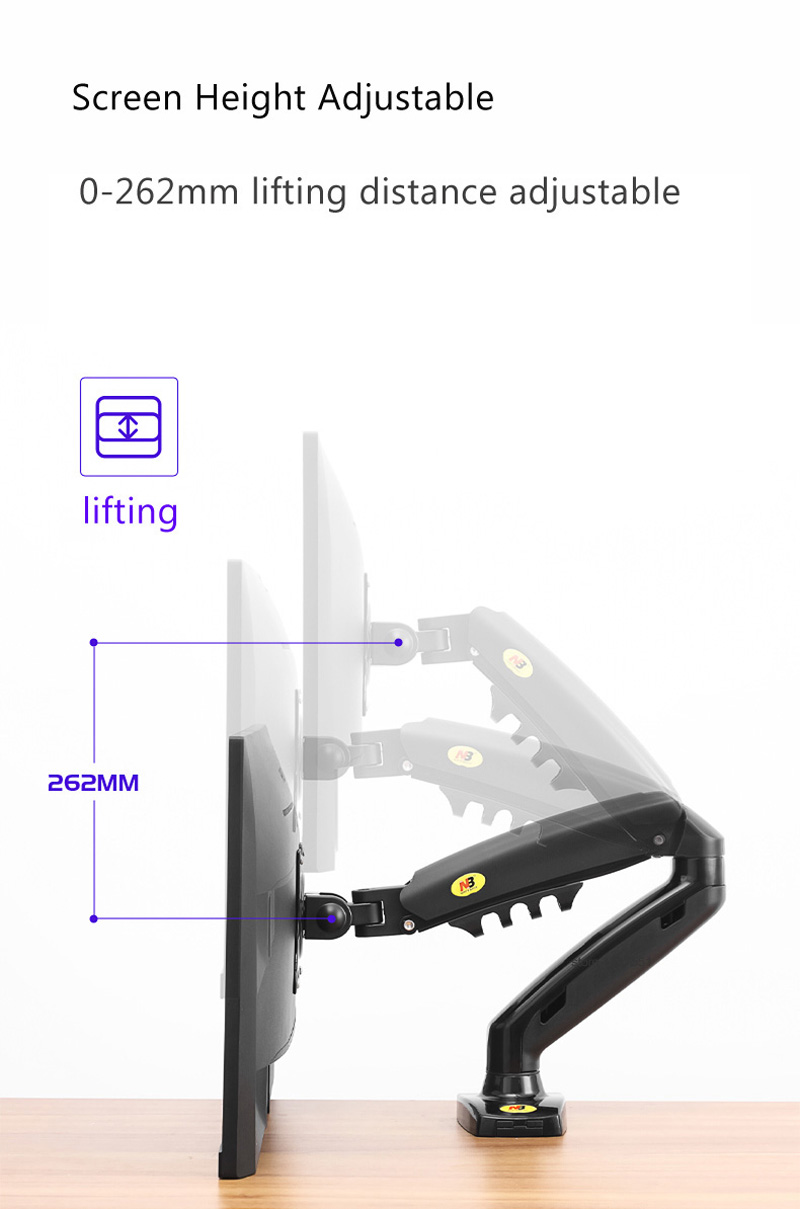 NEW NB F80 17-30' Desktop LED  - Dual Monitor Arm 评论和价格
