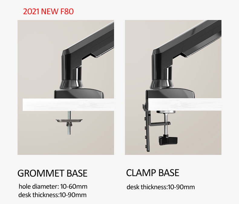 NEW NB F80 17-30' Desktop LED  - Dual Monitor Arm 评论和价格