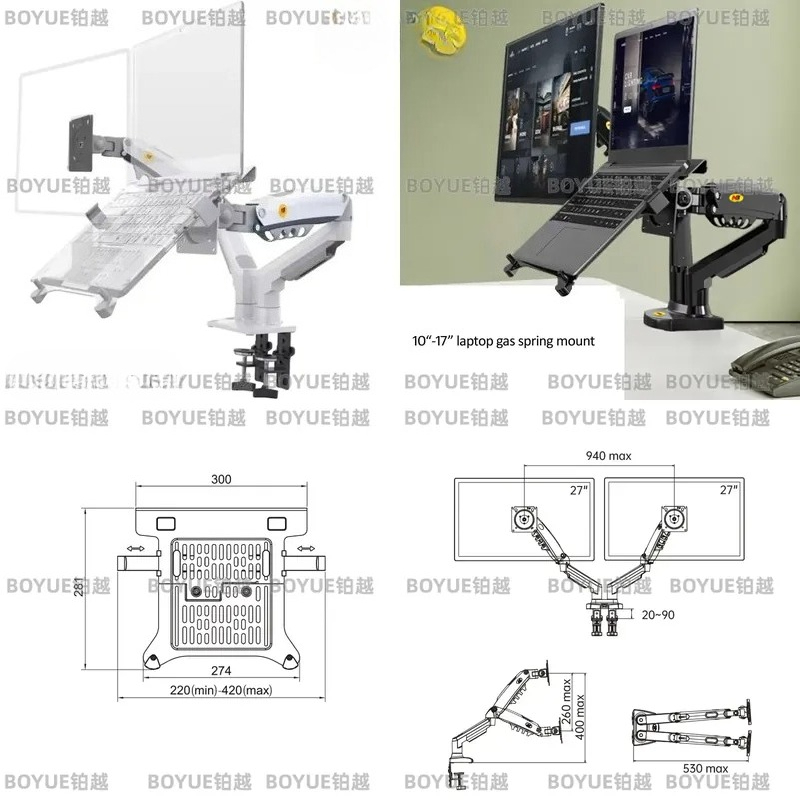 Dual Arm Monitor Stand with La - Dual Monitor Arm 评论和价格