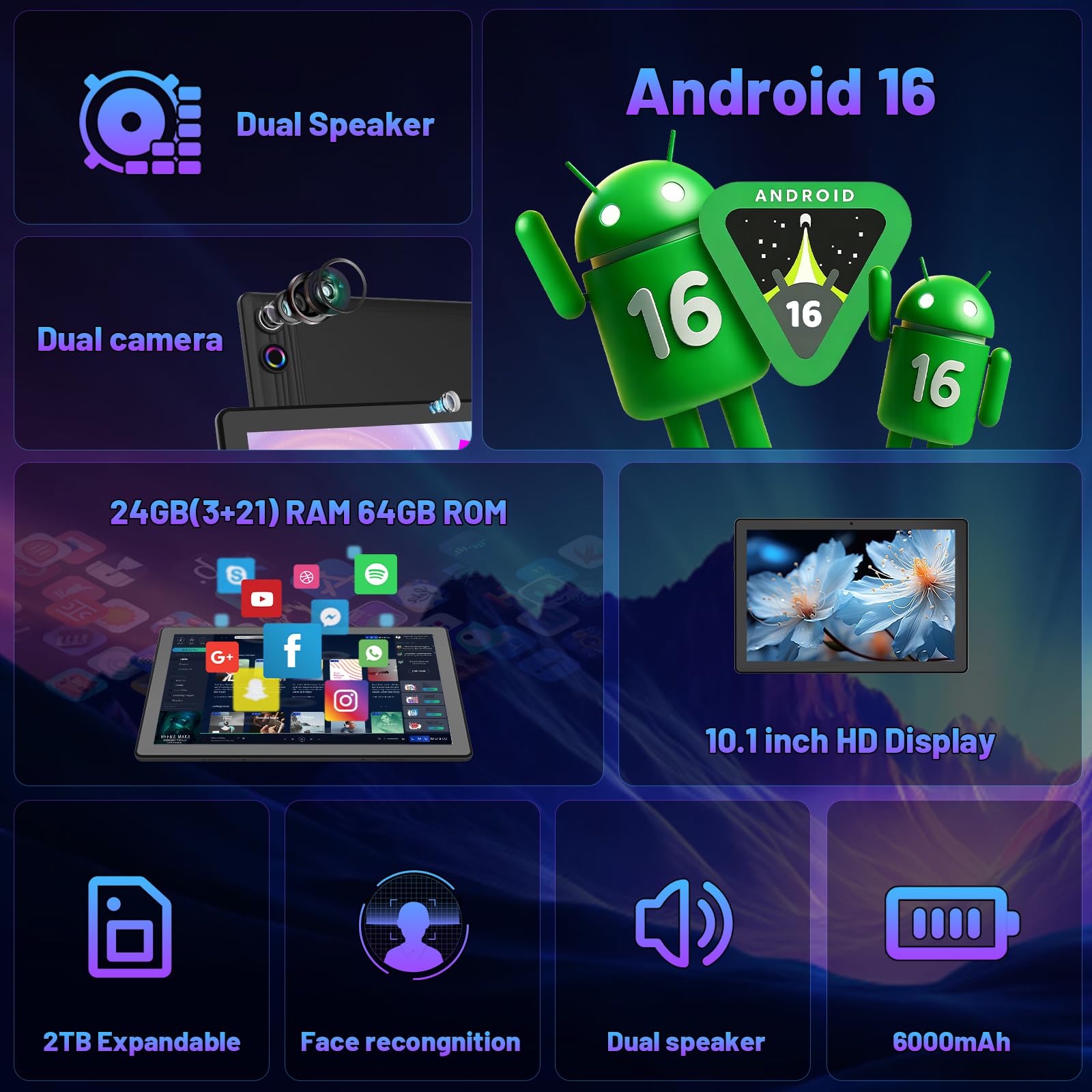 10.1 Inch Android 16 Tablet Bu - Dual Monitor Arm 评论和价格