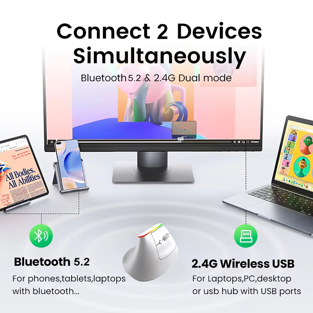 KEBIDUMEI Vertical Mouse Bluet - Pc Gaming Gta 6 评论和价格