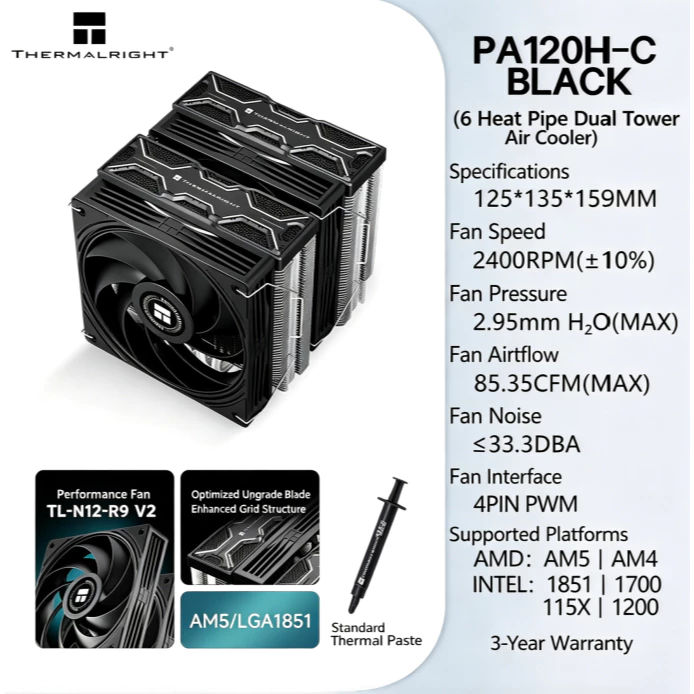 Thermalright PA120H‑C BLACK Du - Thermal Paste 评论和价格