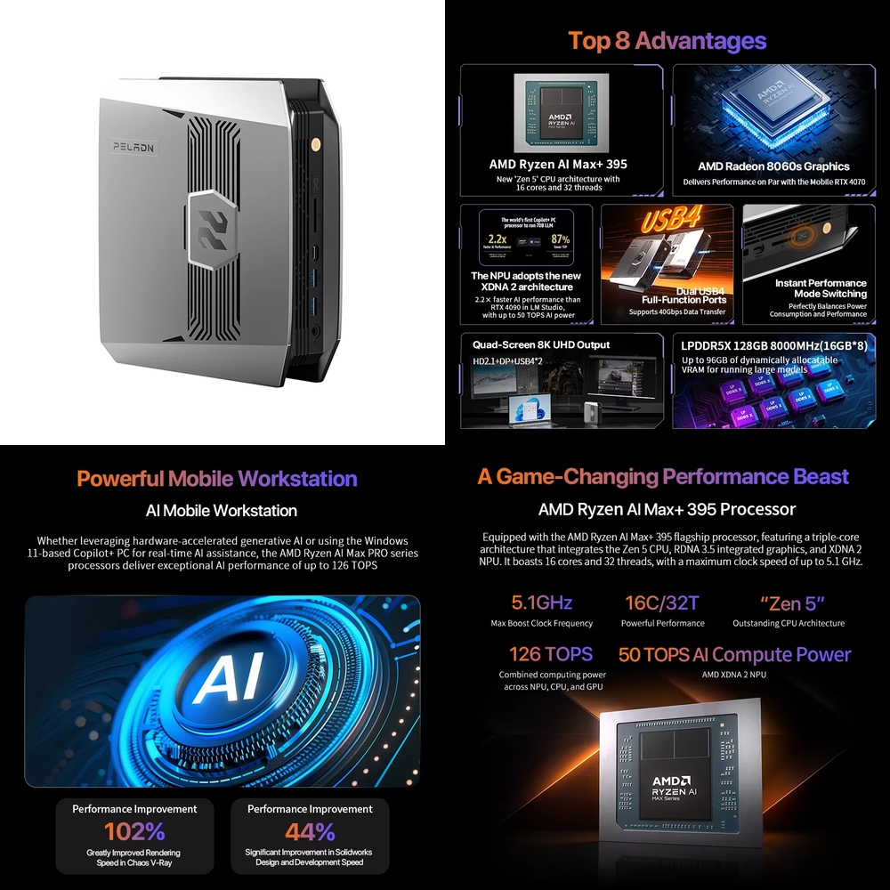 OpenClaw Ryzen AI Max+ 395 Min - Pc Gaming Desktop 评论和价格